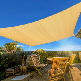 12'X16' Sand HDPE Sunshade Sail (Option: defaulttitle)